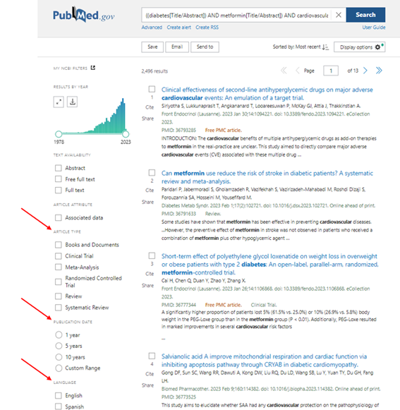 Figura 2 Como hacer busqueda PubMed como acotar los resultados