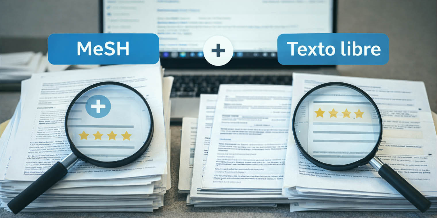 Como combinar MeSH y texto libre para hacer busquedas clinicas eficientes